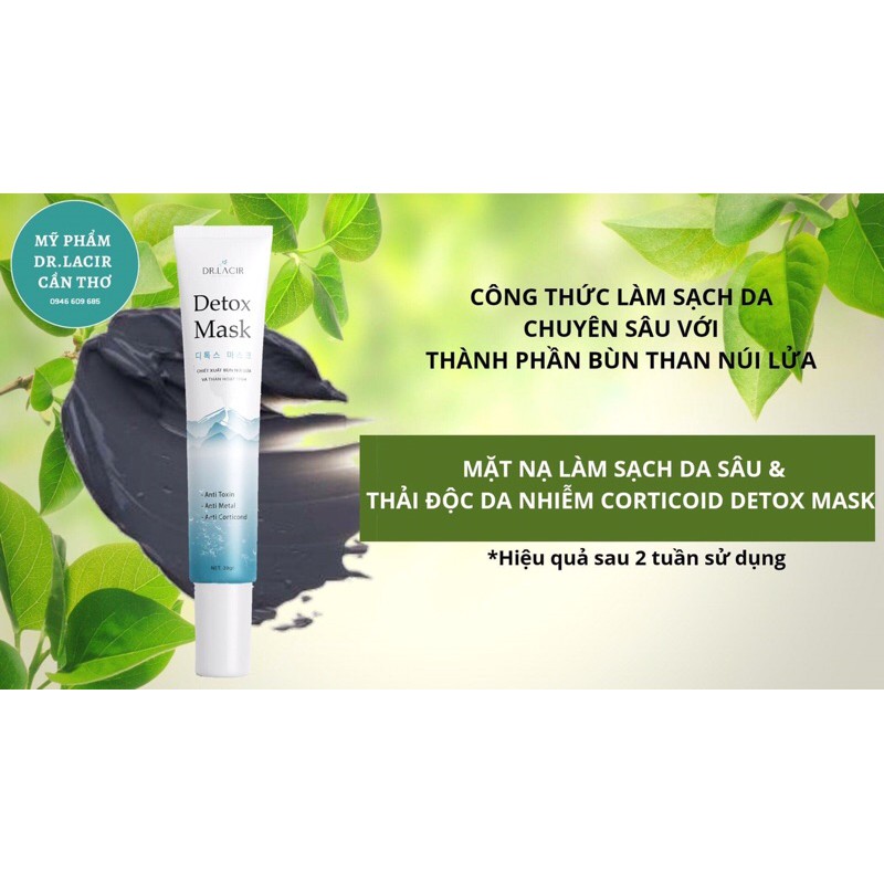 [20gr][tặng 1 mặt nạ glutathione] Mặt Nạ Thải Độc detox mask Dr.Lacir - kiềm dầu, sạch mụn nám
