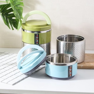 Hộp cơm giữ nhiệt 2 tầng 2 khay TEDEMEI, cà men đựng cơm, cặp lồng ủ nóng 6-8 tiếng