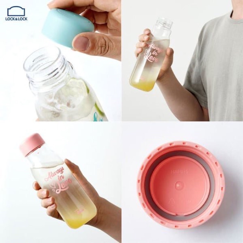 Bình nước nhựa, Bình nước để tủ lạnh an toàn cho sức khỏe giúp tiết kiệm diện tích Lock&Lock Milky 500ml HAP654