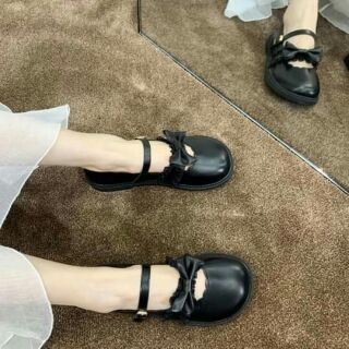 [Oder]Giày búp bê da nữlolita nơ ảnh thật ở cuối