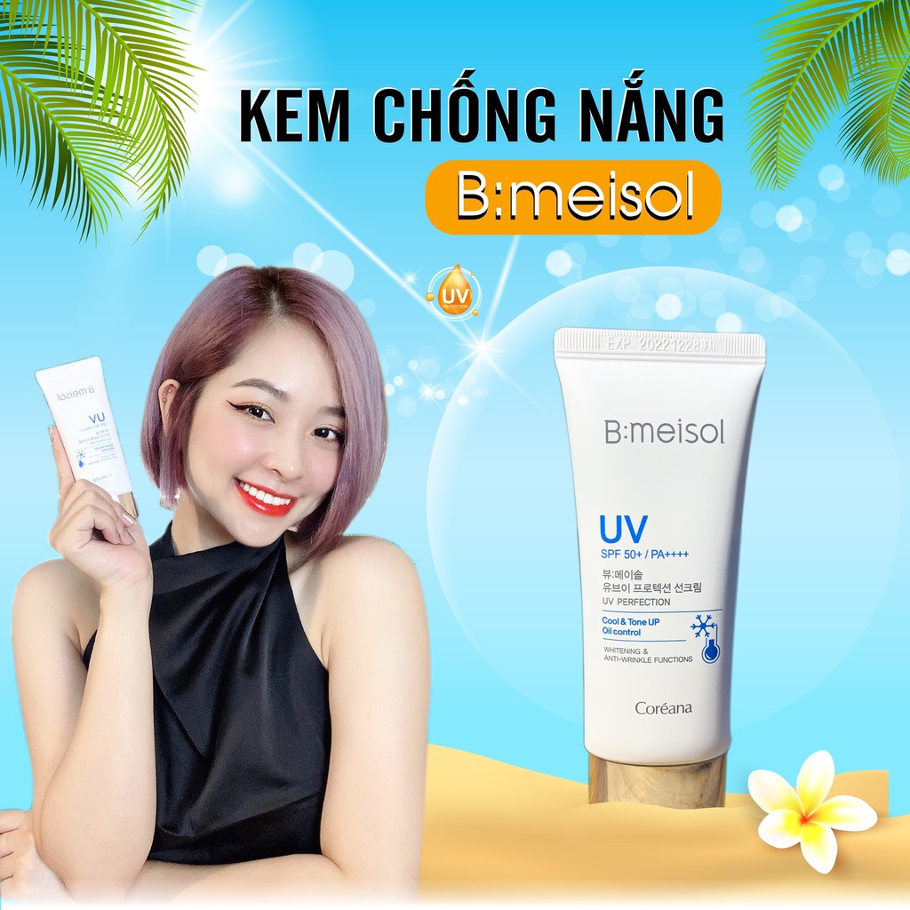 Bộ sản phẩm Kem chống nắng B:meisol cho làn da căng bóng và Kem nền BB Cream Helione cho làn da đẹp không tỳ vết