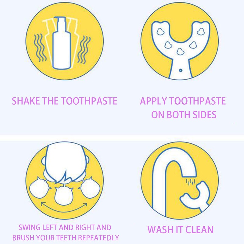 Bàn Chải Đánh Răng Hình Chữ U 360 Độ Bằng Silicon Mềm Cho Bé Sơ Sinh