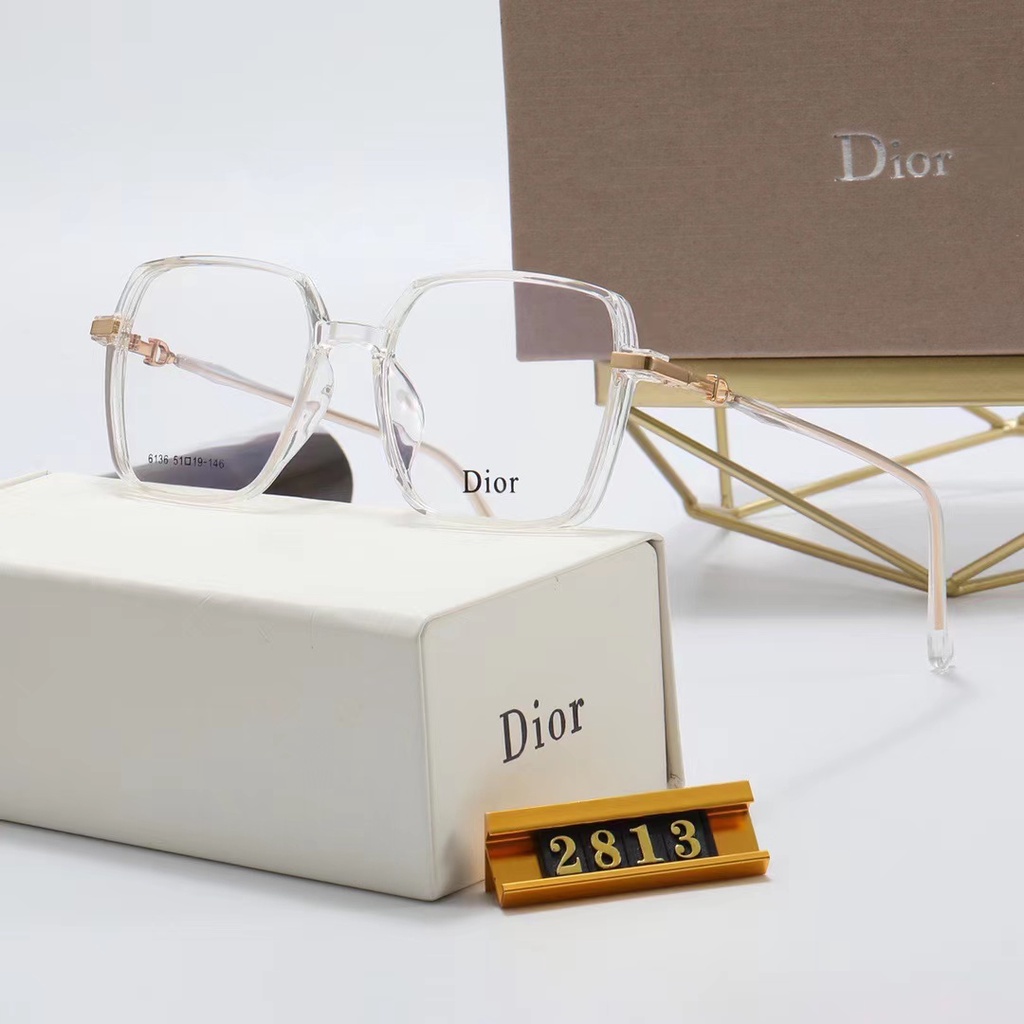 DIOR Mắt Kính Gọng Tròn Trong Suốt Chống Ánh Sáng Xanh Thời Trang Unisex 2022