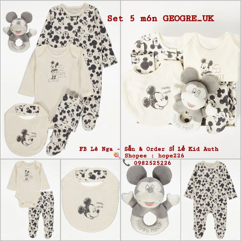 Set đồ gồm 5 món GEOGRE_UK sz 0-3m, 3-6m, 6-9m, 9-12m