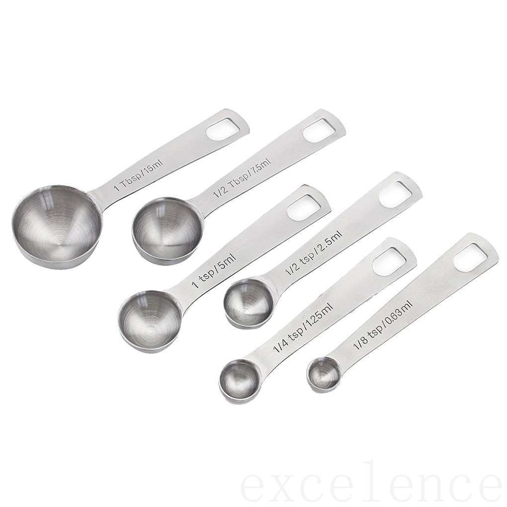 Set 6 Muỗng Đo Lường Bằng Thép Không Gỉ Tiện Dụng Cho Nhà Bếp