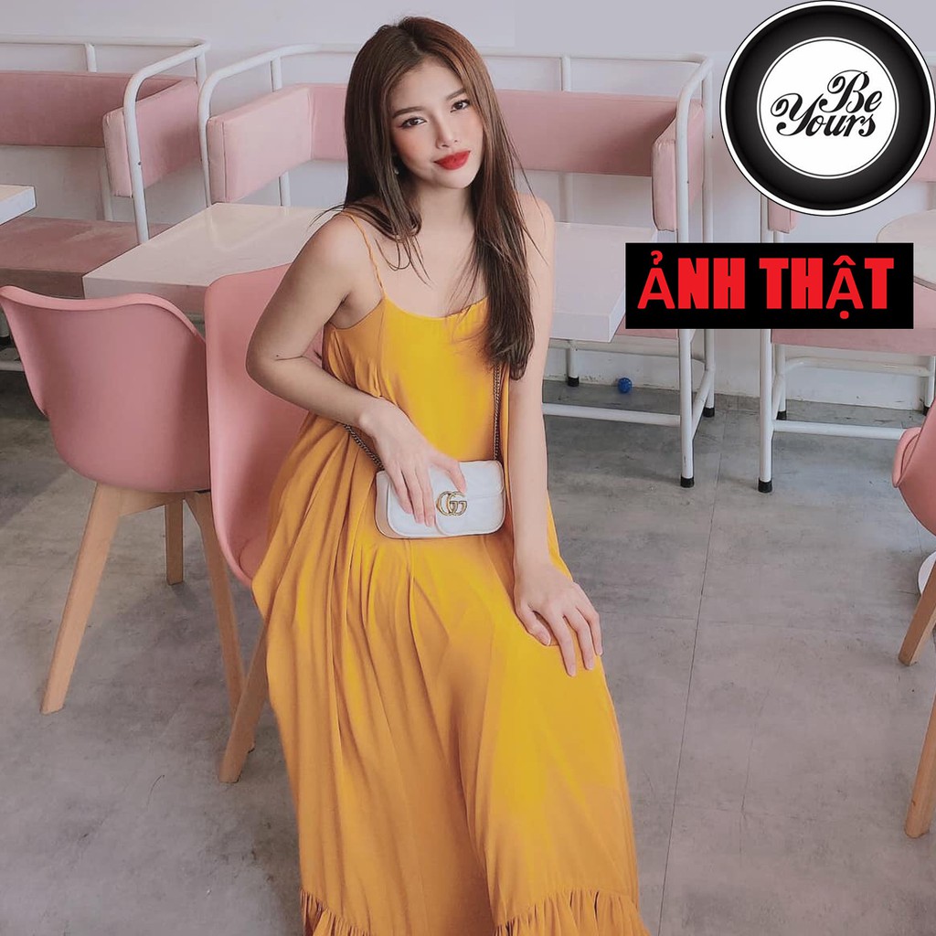 ĐẦM VÁY SUÔNG MAXI FORM BẦU S,M,L MÀU VÀNG TƯƠI, ĐỎ ĐÔ CÓ LỚP LÓT TỐI ĐA 80KG "ĐẦM BẦU MAXI"