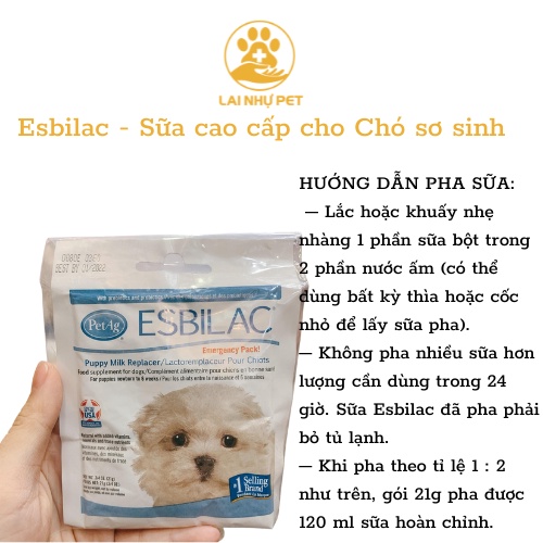 Sữa bột Esbilac thương hiệu số 1 thế giới dành cho cún TÚI 2.27kg - LAI NHỰ PET
