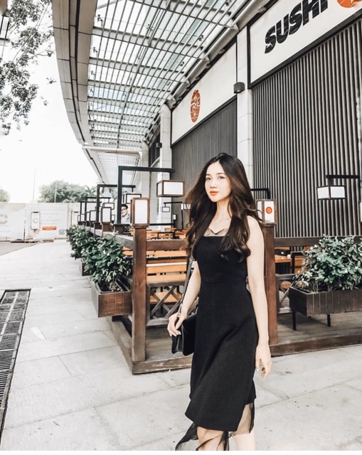 ĐẦM ĐEN XÒE HAI DÂY PHỐI LƯỚI | BigBuy360 - bigbuy360.vn