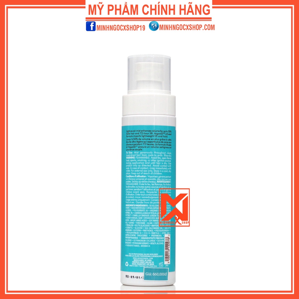 Xịt tăng phồng Moroccanoil Volumizing Mist 160ml