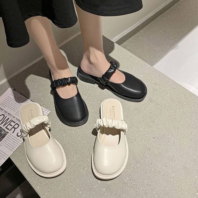 Giày Sục Nữ Bít Mũi Quai Nhún Da Mềm Thời Trang mã S38