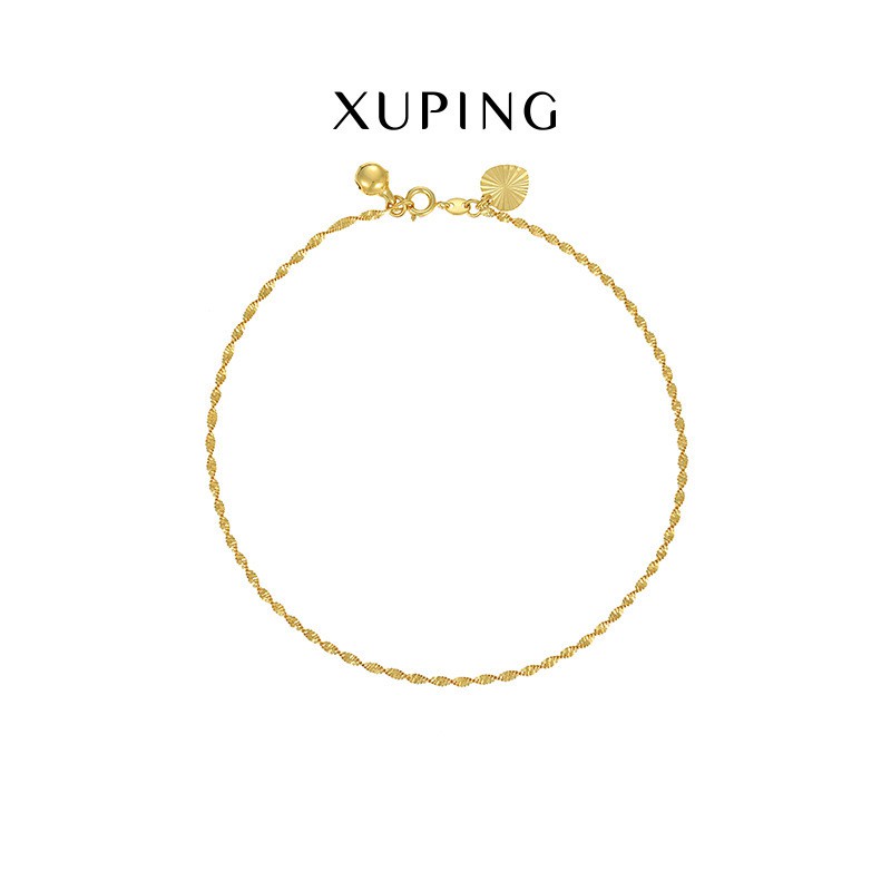 Lắc Chân Nữ Mạ Vàng 23K, Khóa Gắn Chuông Phong Cách Nhật Bản - XPLC01