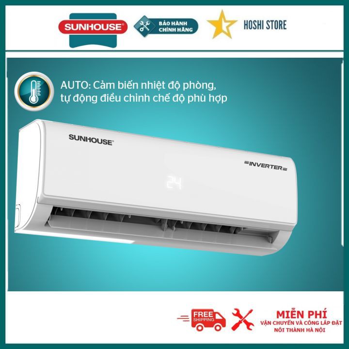 {FREESHIP & CÔNGLẮP ĐẶT}Điều hòa không khí một chiều INVERTER SUNHOUSE SHR-AW12IC610,làm lạnh nhanh, siêu tiết kiệm điện