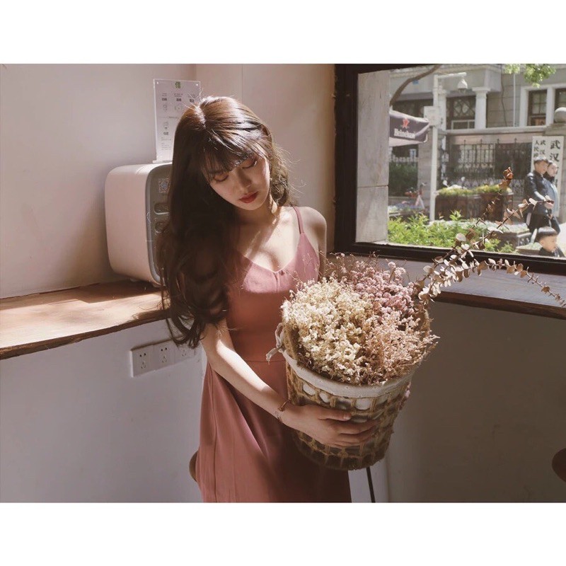 (Order bigsize) Đầm hai dây hở lưng thắt eo có ảnh thật | BigBuy360 - bigbuy360.vn