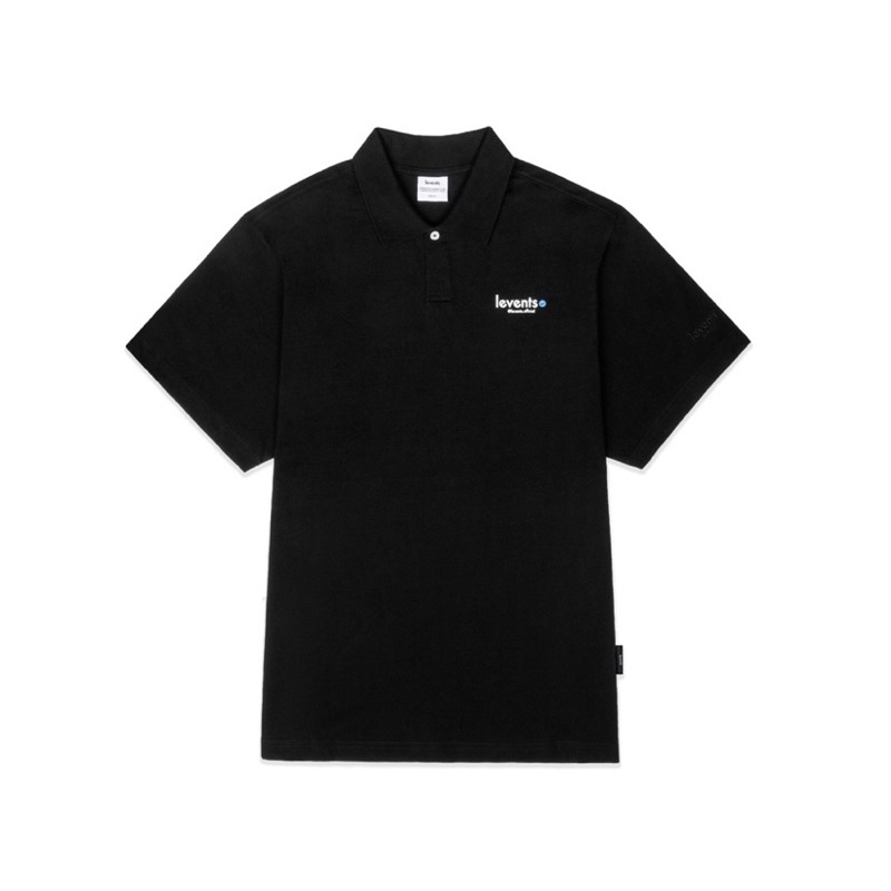 Áo thun polo levent mini logo -Black/white