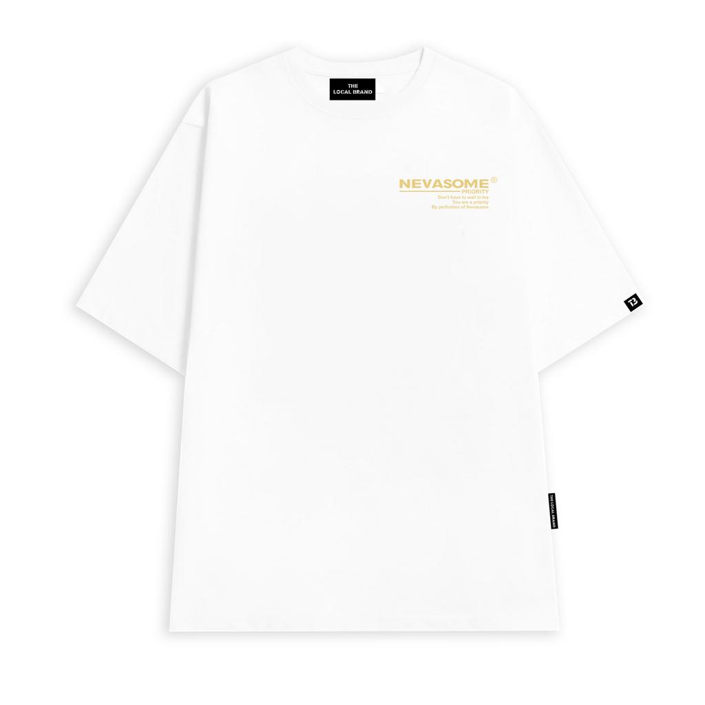 Áo thun tay lỡ NEVASOME Priority, Áo phông Unisex nam nữ Cotton 2 chiều oversize form rộng PLEASURE BRAND