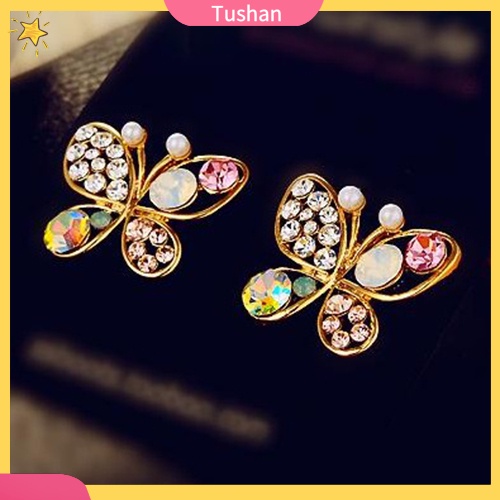 Đôi khuyên tai hình bướm đính đá thời trang cho nữ