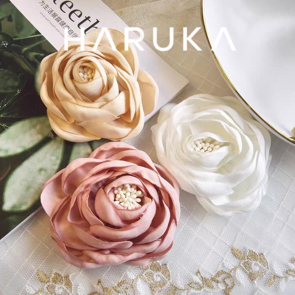 Phụ kiện cài áo satin tag áo hoa mẫu đơn có nhụy cho nữ Haruka Accessories