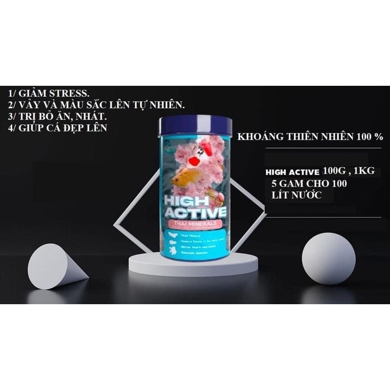 High Active Khoáng Chất Dành Cho Cá Rồng, Cá Hổ Và Cá La Hán Hủ 100g
