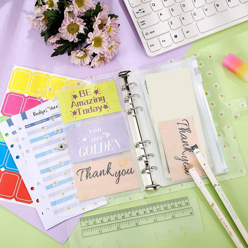 Sổ kiểm soát chi tiêu khổ A6 bìa PVC có vòng cố định bỏ túi tiện dụng