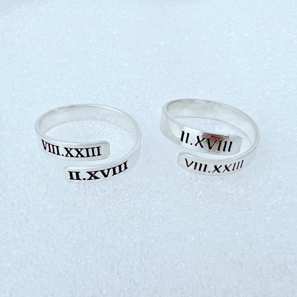 Nhẫn đôi bạc khắc chữ tên theo yêu cầu DaLiA Jewelry nhẫn bạc hở bạc ta 999