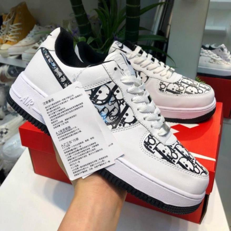 xả  Giày thể thao Sneaker AF1 ⚡️𝐅𝐑𝐄𝐄 𝐒𝐇𝐈𝐏⚡️ Giày nike_Dior AF1 Xám Đen Hot Trend Full Box bill ( sale nghỉ ) .