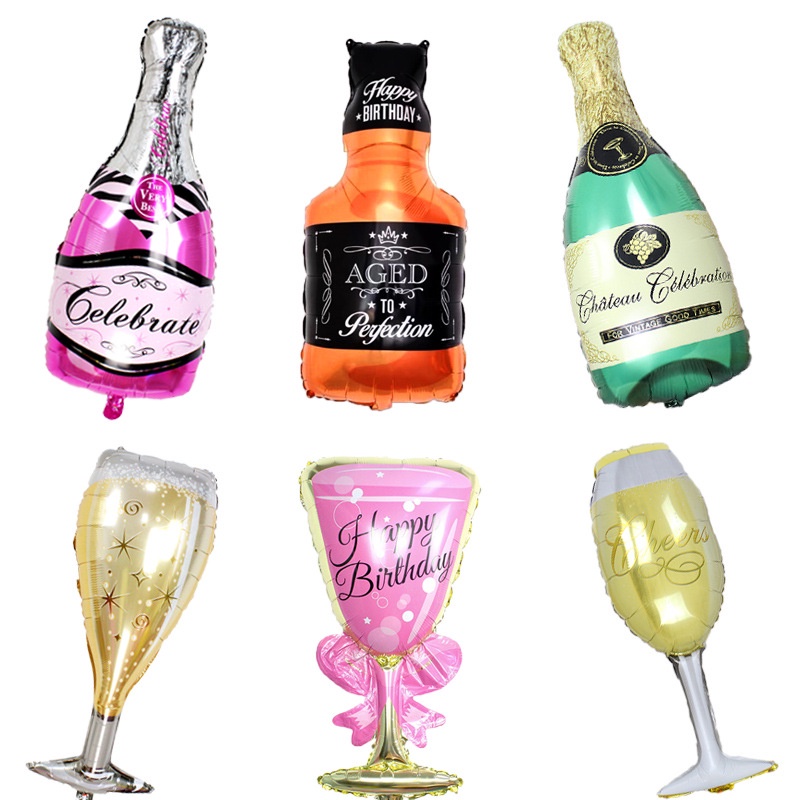 [Giá Shock] Bong Bóng Hình Chai Rượu Tráng Nhôm, Trang Trí Sinh Nhật, Party, Size Đại Fubao Store