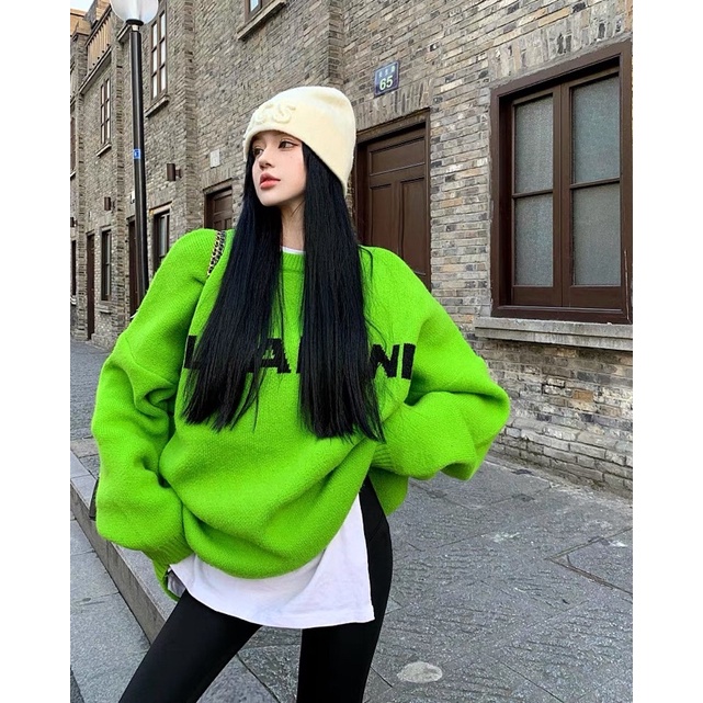 Áo len sweater siêu rộng cá tính kèm feedback thật