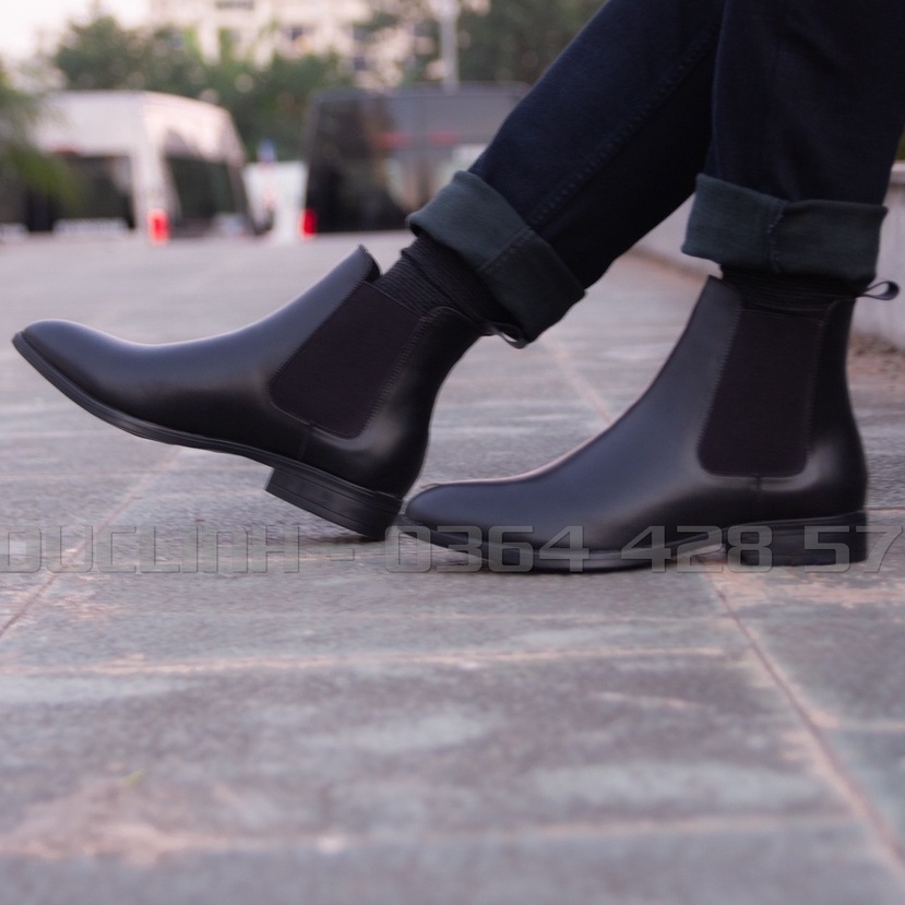 [QUÀ TẶNG LÀ TẤT KHỬ MÙI] Giày Chelsea Boots Nam Đen, Phiên bản classic dễ phối đồ, Size từ 38-44, Cổ cao tôn dáng | BigBuy360 - bigbuy360.vn