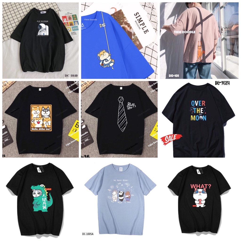 Hộp 3 áo thun unisex tay lỡ bí ẩn ngẫu nhiên