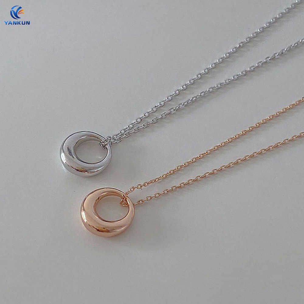 Dây chuyền mặt hình tròn đơn giản hợp thời trang dành cho nữ