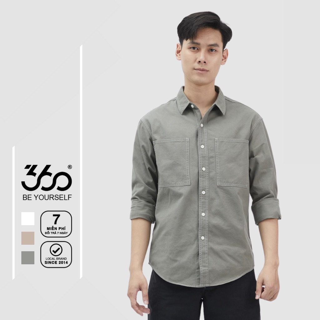 Áo sơ mi dài tay thiết kế túi ngực thương hiệu thời trang nam 360Boutique - STDCN