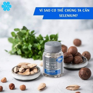 Thực phẩm bảo vệ sức khỏe Essential Minerals Selenium Siberian tăng cường sức đề kháng 60 viên/lọ Date T12/2022