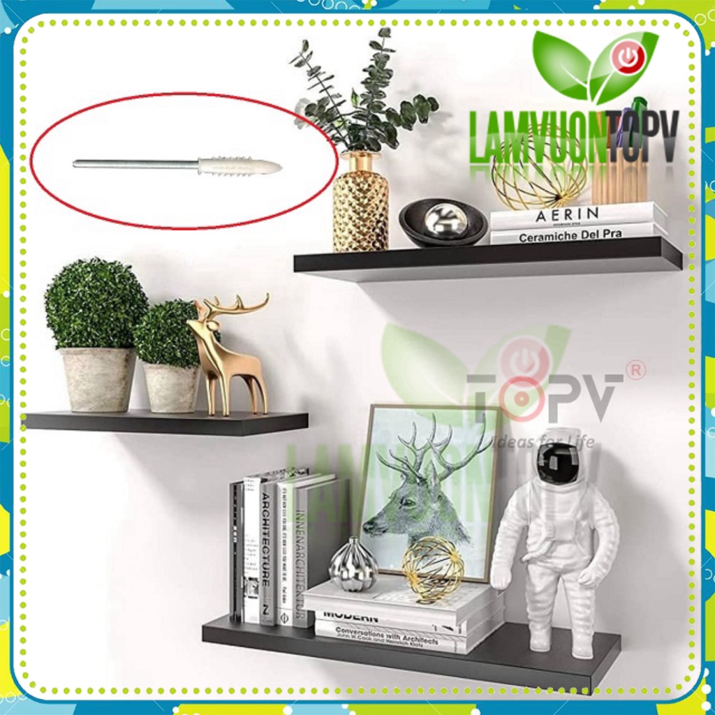 Chốt âm kệ treo tường TOPV tắc kê nhựa dạng đạn bướm vít nở cho chốt âm tường đỡ kệ gỗ vít âm giá rẻ Làm vườn TopV