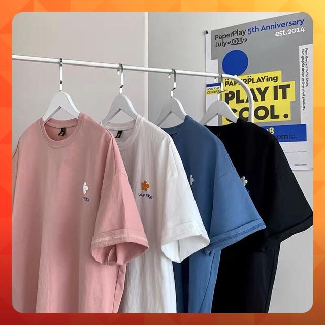 Áo thun tay lỡ form rộng hoa UNF Like - Unisex nam nữ đều mặc được