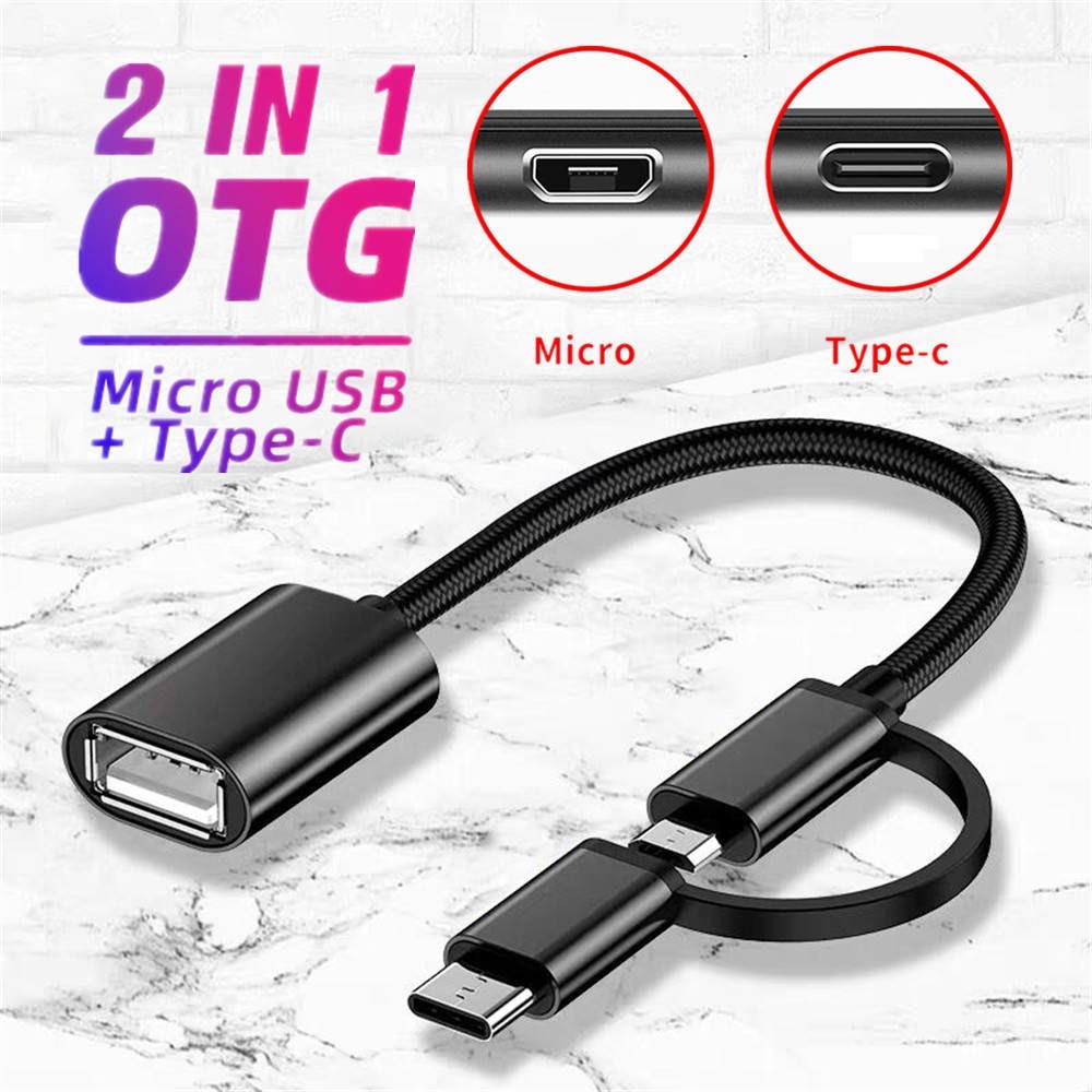 Dây Cáp Sạc 2 Trong 1 Loại c android otg usb Dành Cho Di Động Và Máy Tính Bảng otg