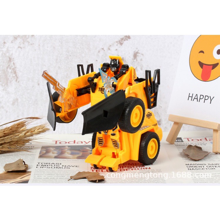 Xe ô tô đồ chơi biến hình robot - xe công trình