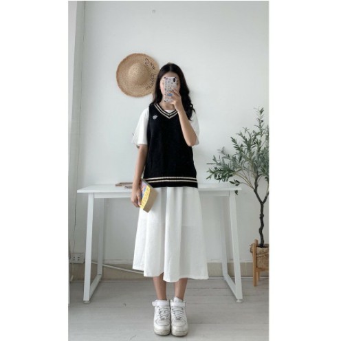 Chân váy đũi ulzzang ♥️ Chân váy đũi kiểu dáng Hàn Quốc có túi xẻ - NhimShop CV04 | BigBuy360 - bigbuy360.vn