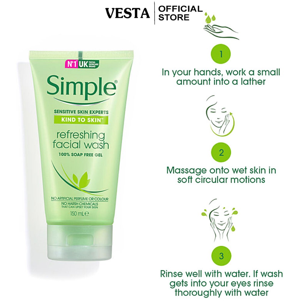 Combo Simple ( Sữa Rửa Mặt + Nước Tẩy Trang + Toner Nước Hoa Hồng + Kem Dưỡng Ẩm Da ) Tẩy Tế Bào Da Chết Dịu Nhẹ | BigBuy360 - bigbuy360.vn