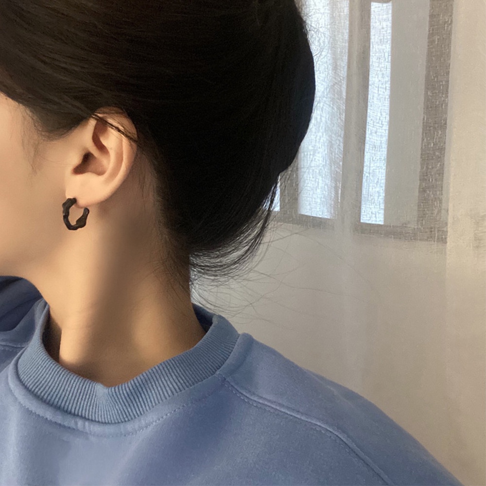 Bông tai S925 hình chữ C thời trang cho nữ Yanqueens Trang sứ Quà tặng