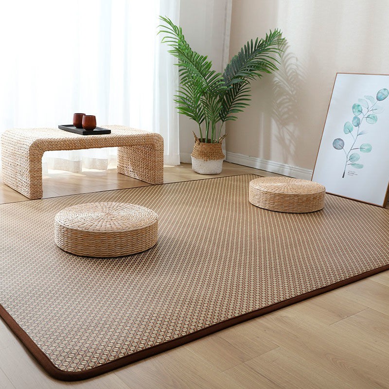 Thảm mây phong cách nhật bản phòng khách ngủ ban công chiếu tatami mùa hè trải giường chăn bò <