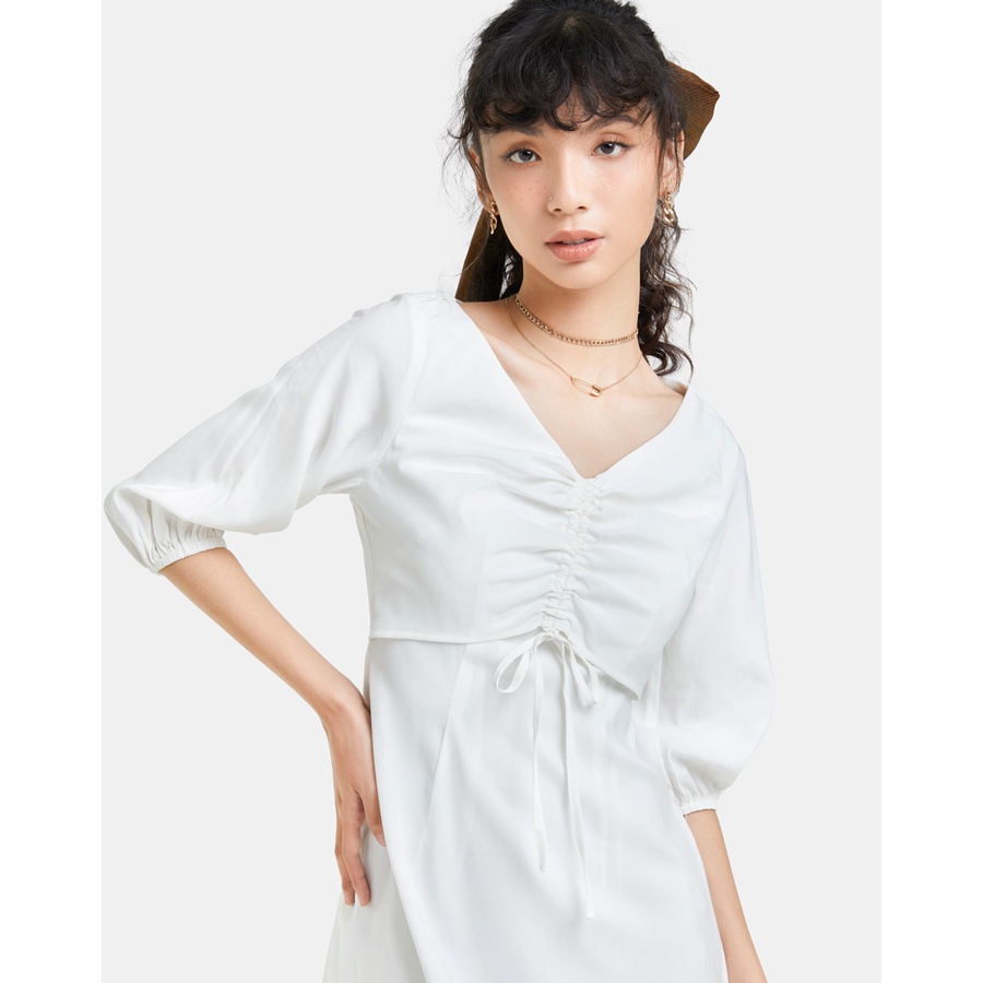 Đầm Mini JUNO Tay Lỡ Rút Dây JNDLU015