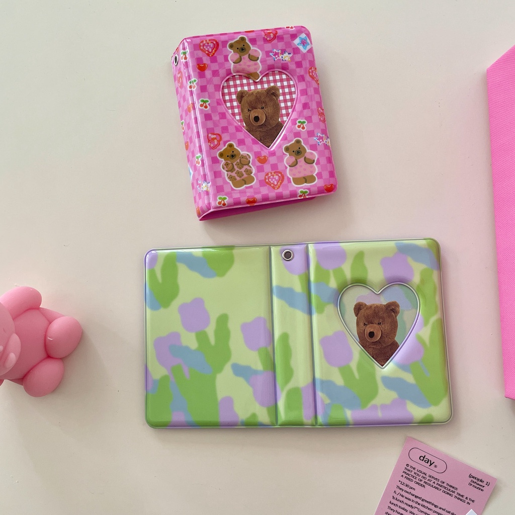 Album Ảnh 3 Inch Họa Tiết Kẻ Sọc Dễ Thương Phong Cách Hàn Quốc