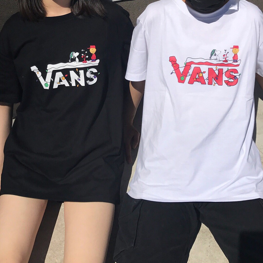 Áo Thun Tay Ngắn Cổ Tròn In Hình Vans Snoopy Độc Đáo Cho Nam Và Nữ