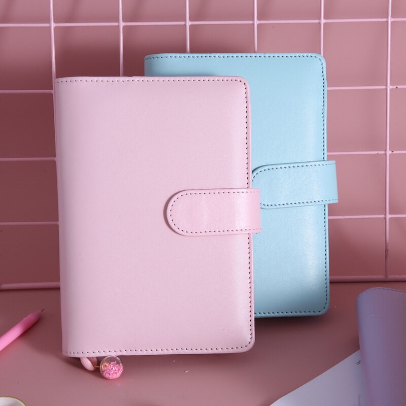 Bìa sổ tay khổ A6 bìa da PU màu macaroon xinh xắn/ruột sổ/túi tùy chọn