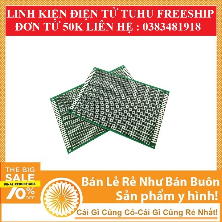 Phíp Đồng Đục Lỗ 1 Mặt PCB ( xanh nâu )