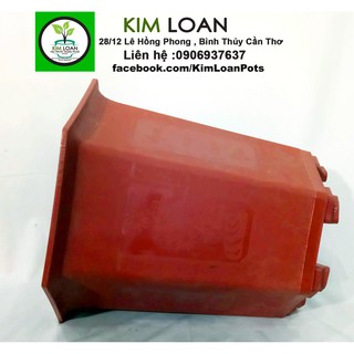 Combo 4 chậu lục giác đỏ 32x32cm