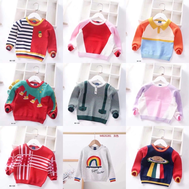 Áo len Quảng châu cao cấp cho bé 7-17kg- Len 1 lớp