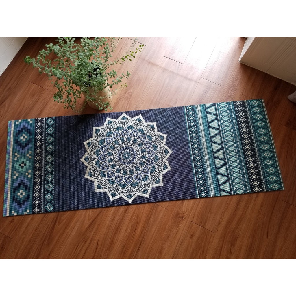 THẢM HOA VĂN YOGA, GYM "RELAX" PVC CAO SU CAO CẤP - LOẠI 6 MM HỌA TIẾT BOHO HOA VĂN ẤN ĐỘ