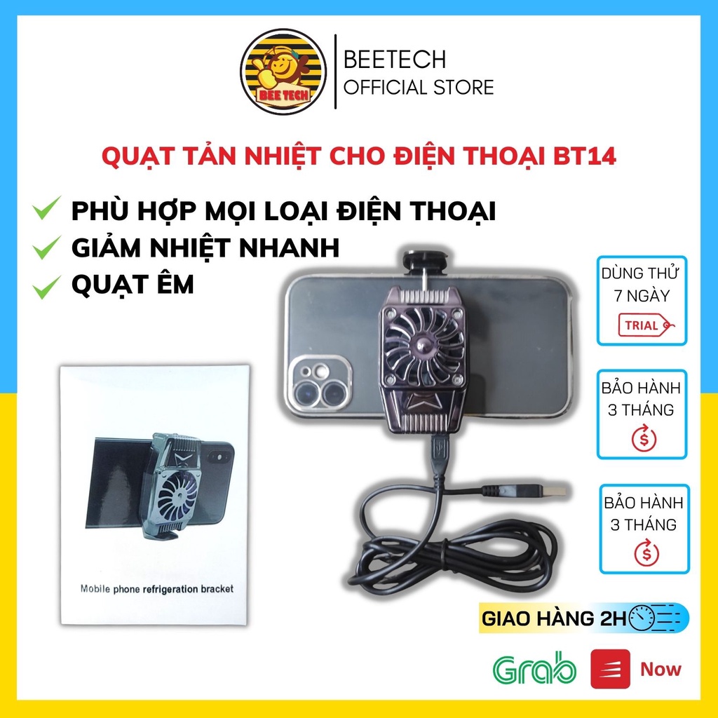 Quạt tản nhiệt điện thoại BT14 , Sò lạnh giúp giảm nhiệt độ cho mọi điện thoại - Beetech