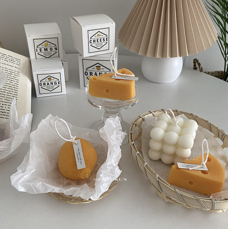 Ins Korea Rubik's Cube Scented Candle Cheese Soy Handmade Candle Jo Malone Perfume Blue Wind Chime English Pear and Freesia Scented Candle Christmas Gift Souvenir Decoration Home Decoration